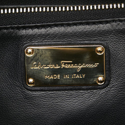 Salvatore Ferragamo Gancini Tote Bag Shoulder Black Leather Women's