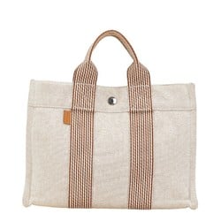 Hermes Air Line Tote PM Shoulder Bag Beige Brown Canvas Women's HERMES