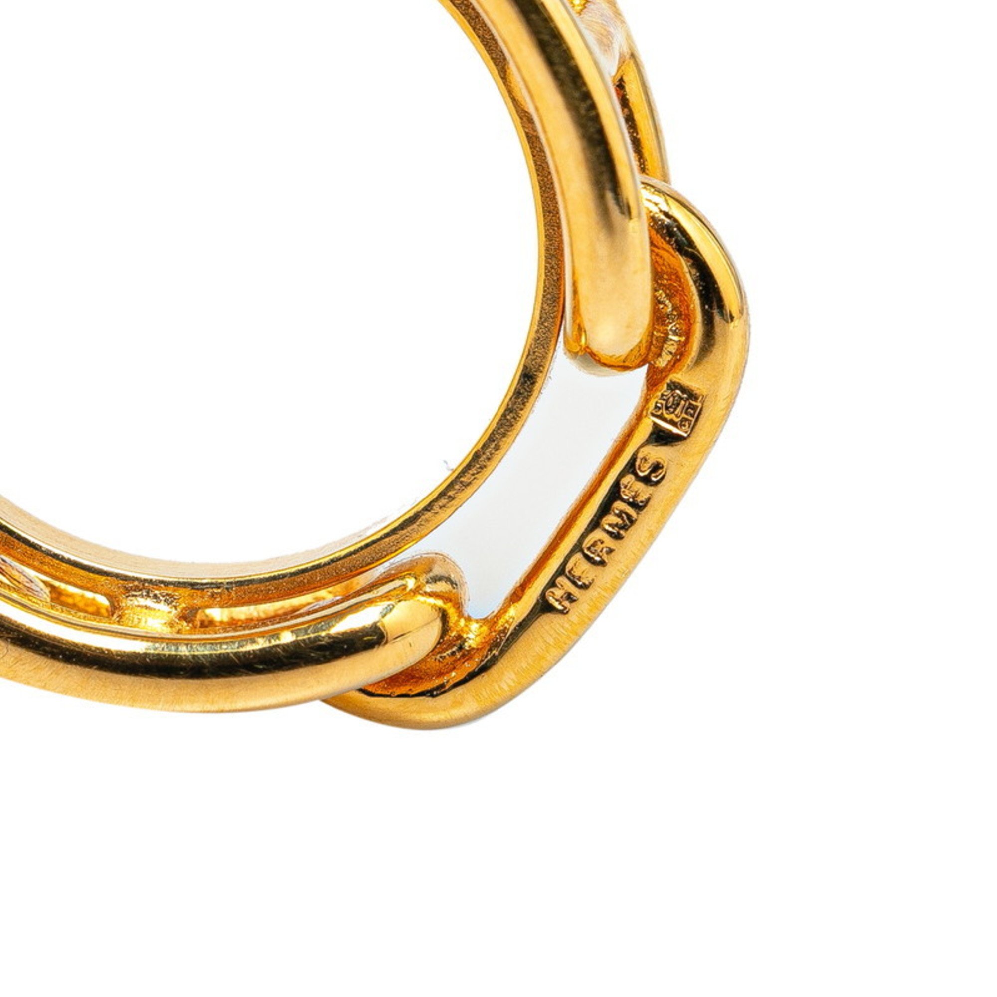 Hermes Chaine d'Ancre scarf ring, gold plated, for women, HERMES