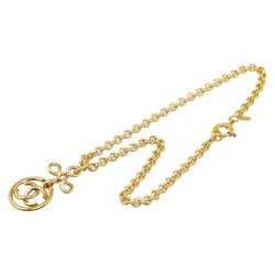 Chanel Coco Mark Round Circle Necklace Gold Plated Women's CHANEL