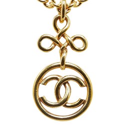 Chanel Coco Mark Round Circle Necklace Gold Plated Women's CHANEL