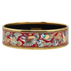 Hermes enamel GM cloisonné bird bangle gold red plating ladies HERMES