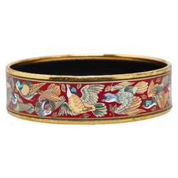 Hermes enamel GM cloisonné bird bangle gold red plating ladies HERMES