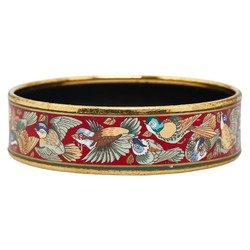 Hermes enamel GM cloisonné bird bangle gold red plating ladies HERMES