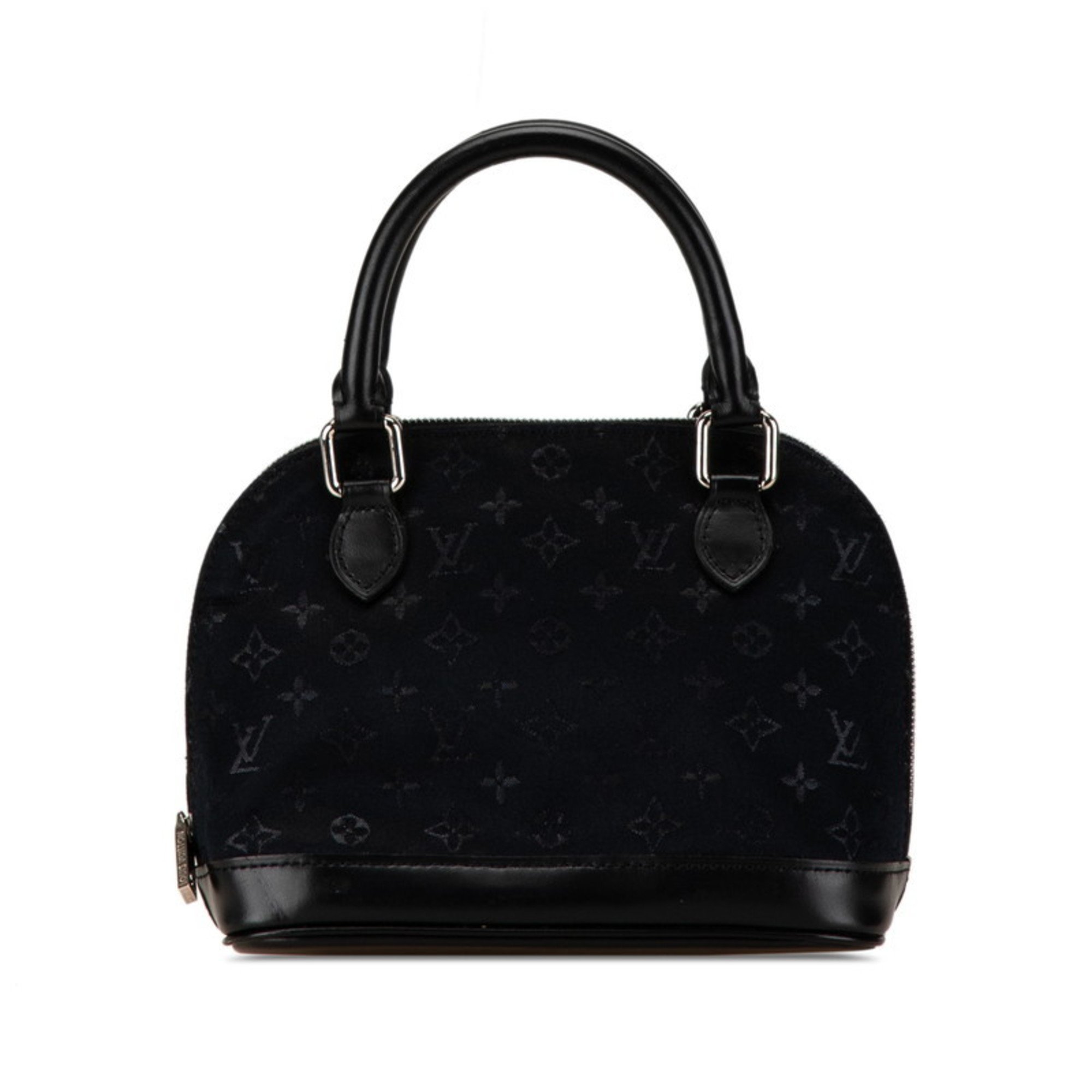 Louis Vuitton Monogram Satin Little Alma Handbag M92146 Noir Black Leather Women's LOUIS VUITTON