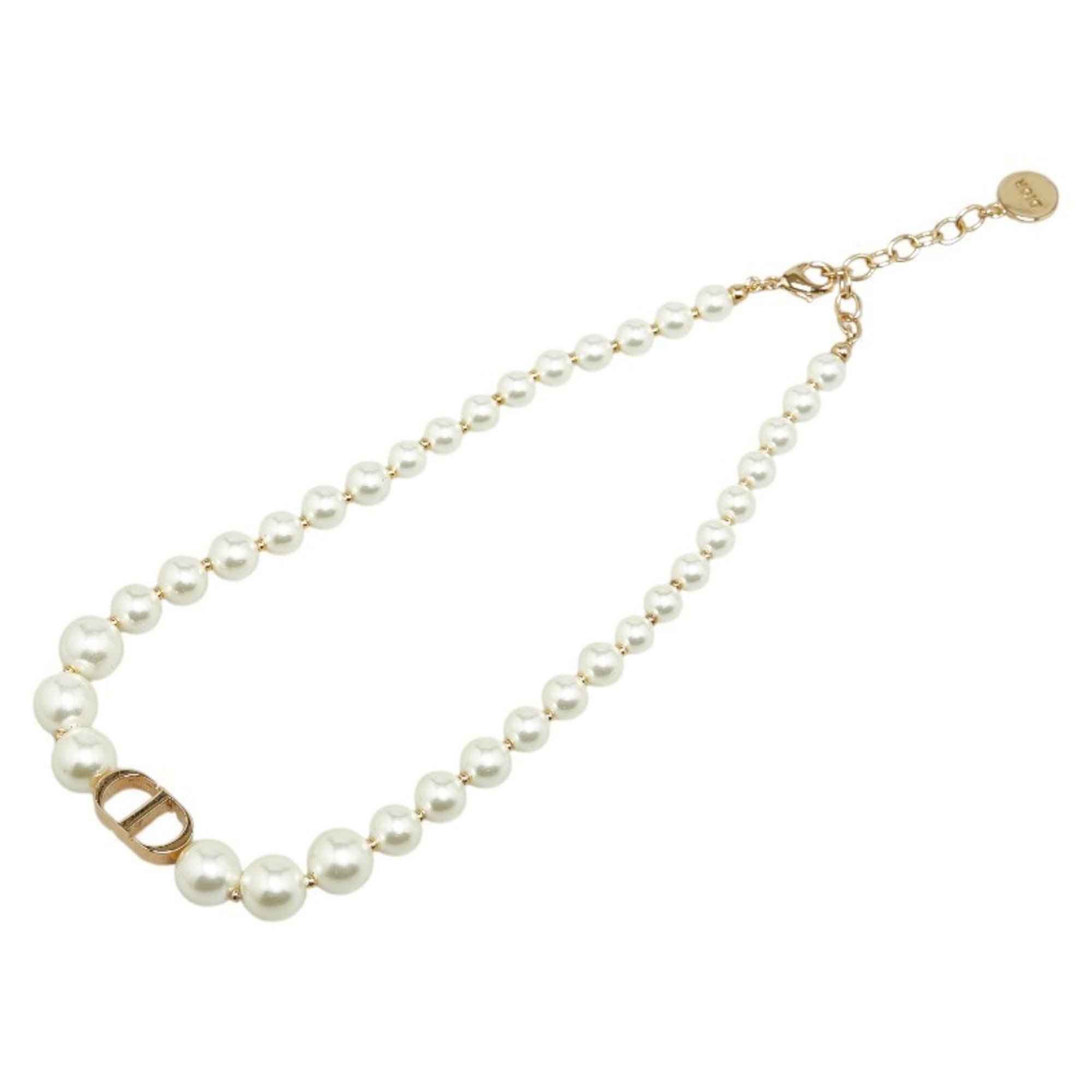 Christian Dior Dior 30 MONTAIGNE Resin Pearl Choker Necklace N1116MTGRS_D301 Gold Plated Women's