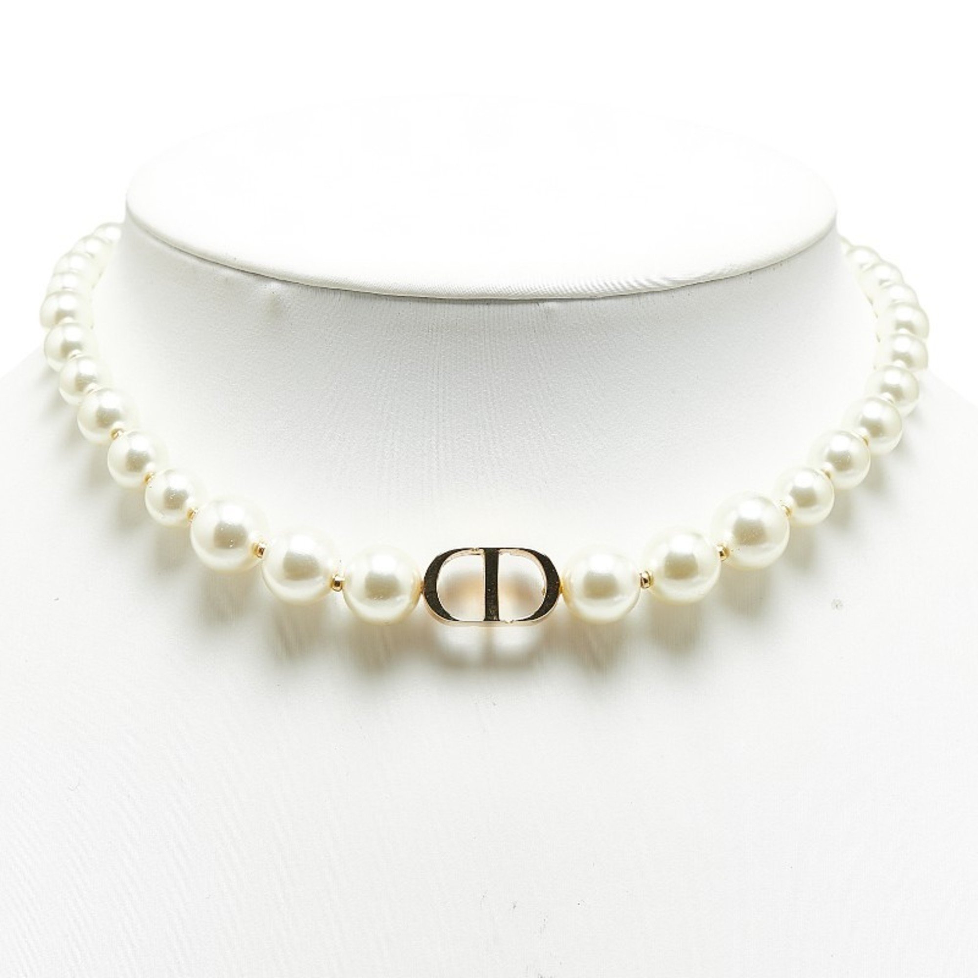 Christian Dior Dior 30 MONTAIGNE Resin Pearl Choker Necklace N1116MTGRS_D301 Gold Plated Women's