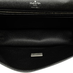 Louis Vuitton Taiga Selenga Clutch Bag Second M30782 Ardoise Black Leather Men's LOUIS VUITTON