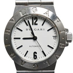 BVLGARI Diagono Watch LCV29S Automatic White Dial Stainless Steel Women's