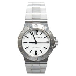 BVLGARI Diagono Watch LCV29S Automatic White Dial Stainless Steel Women's