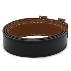 HERMES Constance H Belt, reversible leather, black, light brown, #90, F stamp