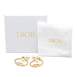 Christian Dior Dior CD fake pearl earrings gold plated for women