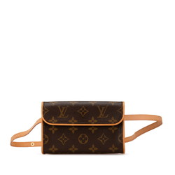 Louis Vuitton Monogram Pochette Florentine Body Bag Waist Shoulder M51855 Brown PVC Leather Women's LOUIS VUITTON