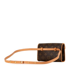 Louis Vuitton Monogram Pochette Florentine Body Bag Waist Shoulder M51855 Brown PVC Leather Women's LOUIS VUITTON