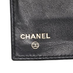 CHANEL Coco Mark Long Wallet Black Caviar Skin Women's