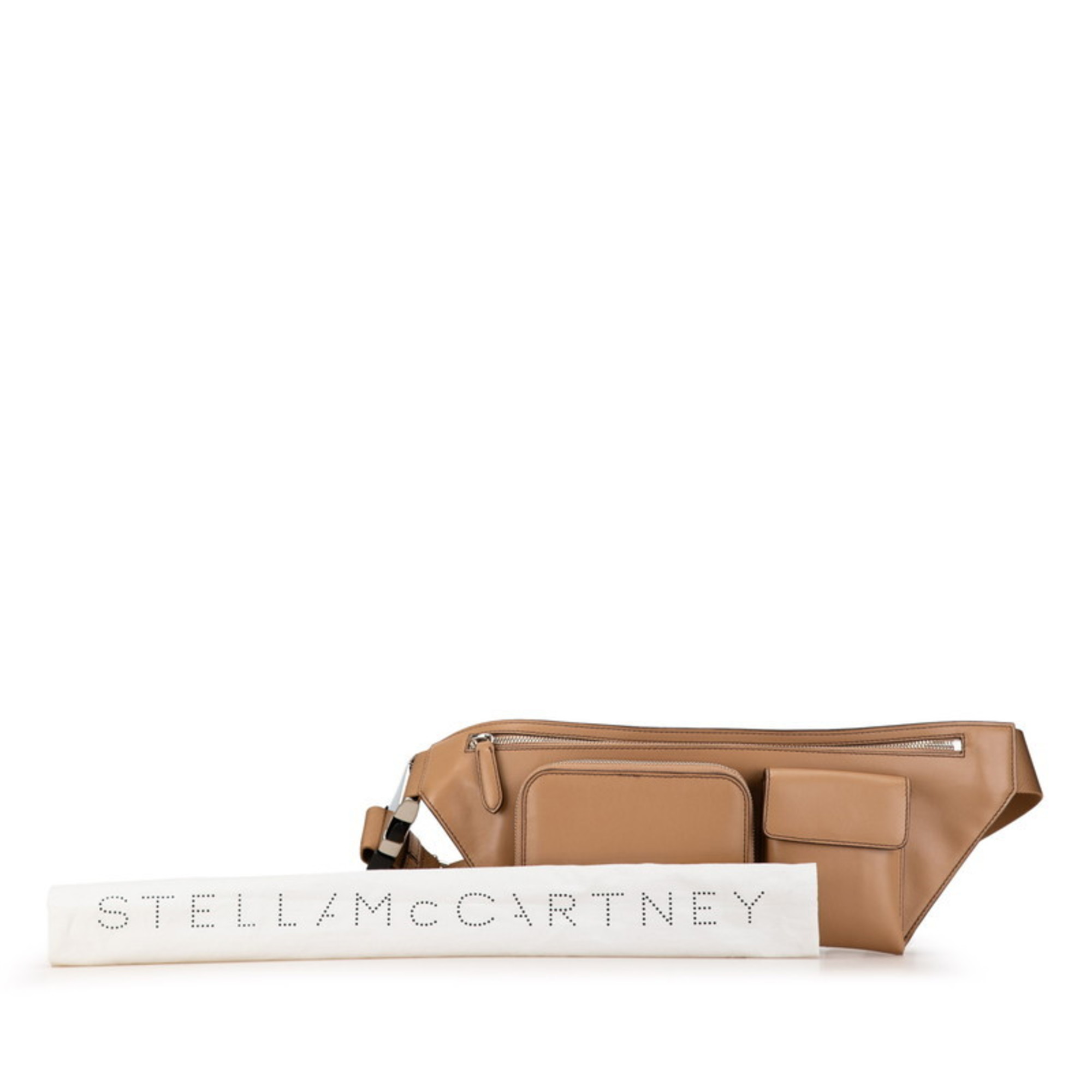 Stella McCartney Zip It Body Bag Waist Beige Leather Women's