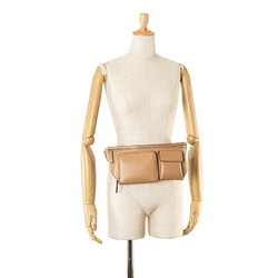 Stella McCartney Zip It Body Bag Waist Beige Leather Women's