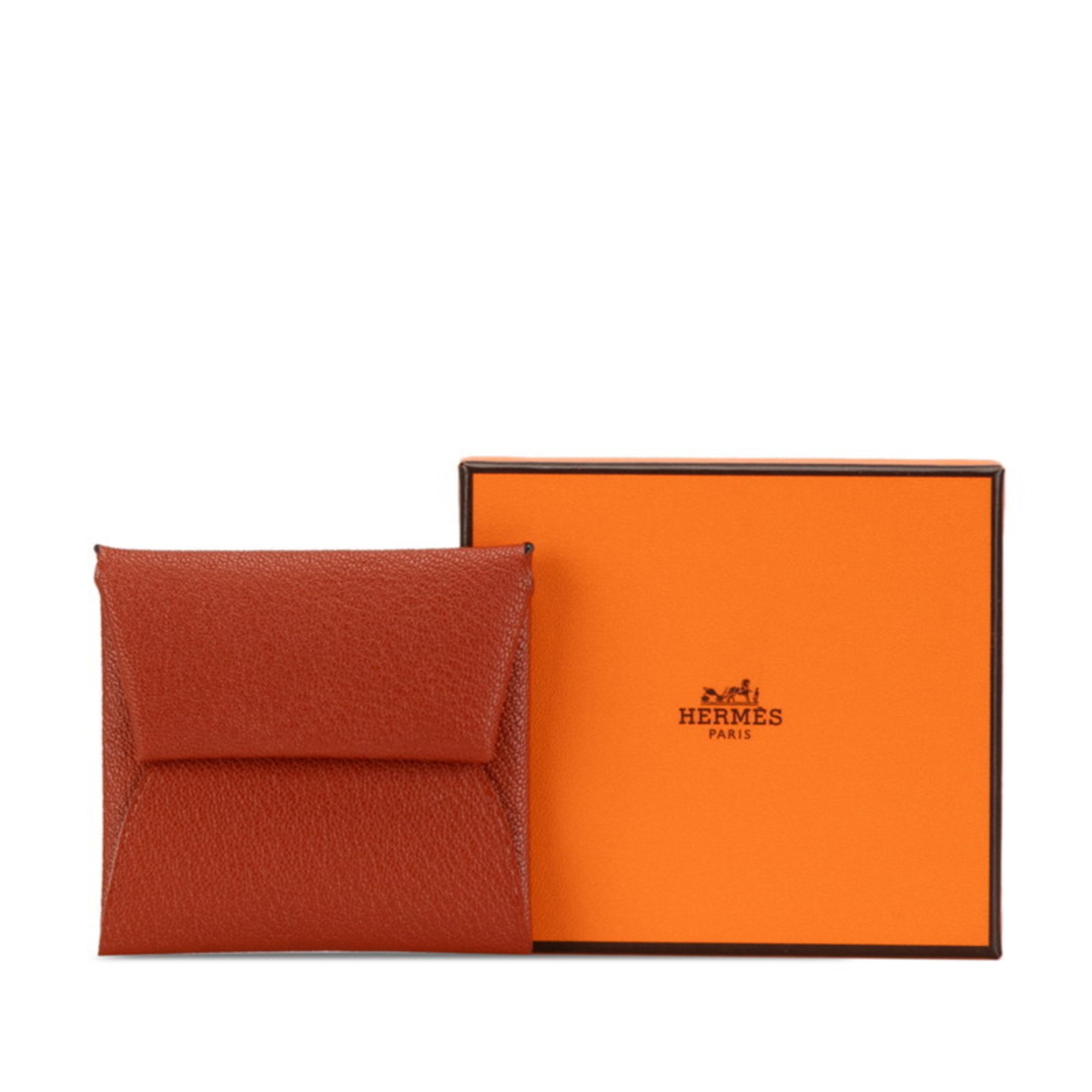 Hermes Bastia Coin Case, Brown, Epsom Leather, Women's, HERMES