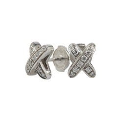 Chaumet Jeux de Liens Diamond Earrings Silver K18WG White Gold Women's