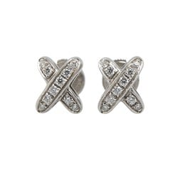 Chaumet Jeux de Liens Diamond Earrings Silver K18WG White Gold Women's