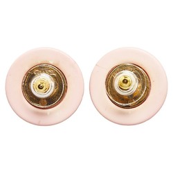 Chanel Coco Mark Round Earrings Pink Gold Plastic Plated Women's CHANEL