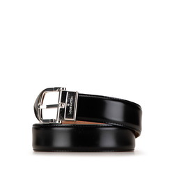 Louis Vuitton Santur Classic Belt M6883U Black Leather Men's LOUIS VUITTON