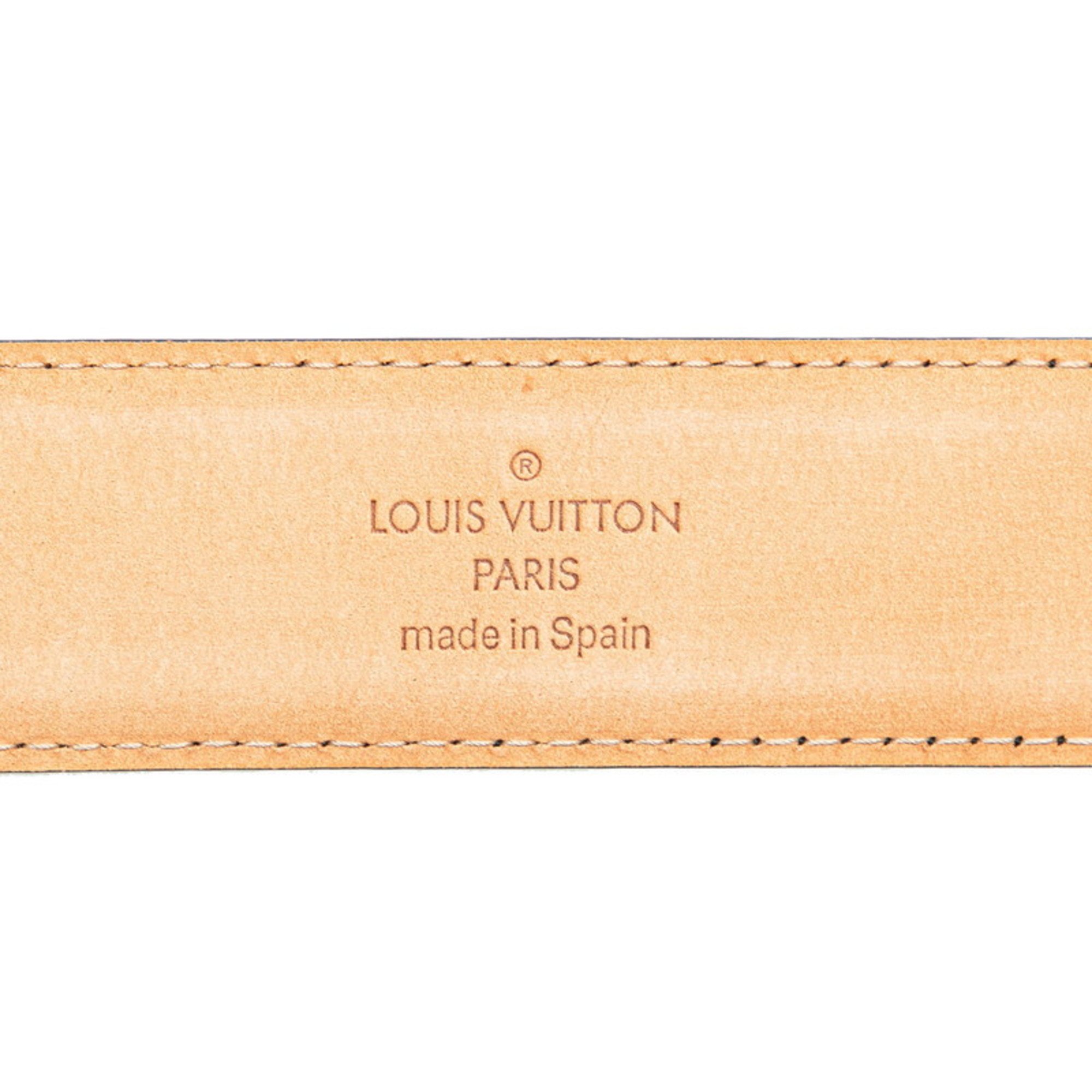 Louis Vuitton Santur Classic Belt M6883U Black Leather Men's LOUIS VUITTON