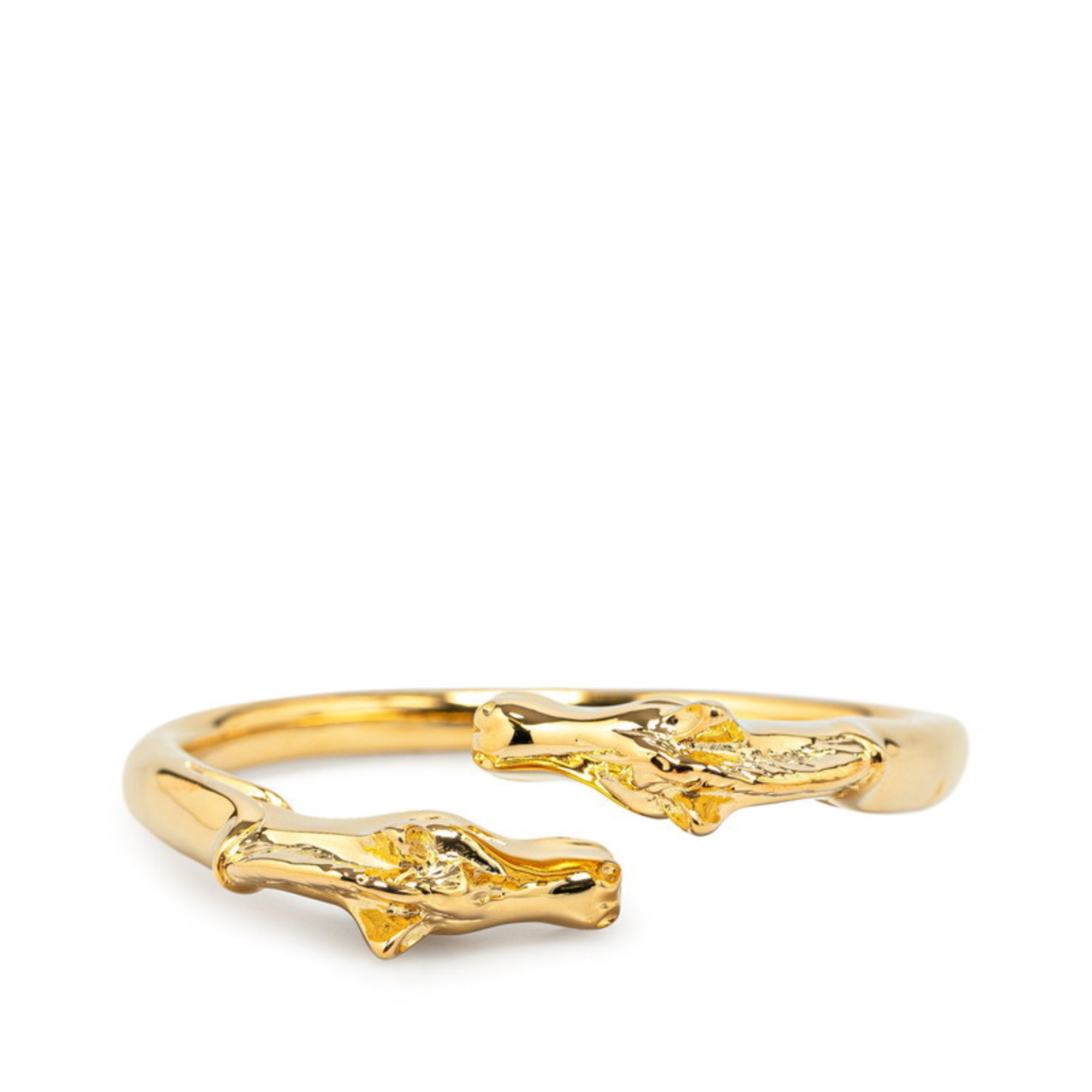 Hermes Cheval Horse Double Bangle Gold Plated Women's HERMES