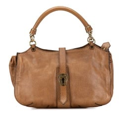 Burberry handbag, bag, brown leather, women's, BURBERRY