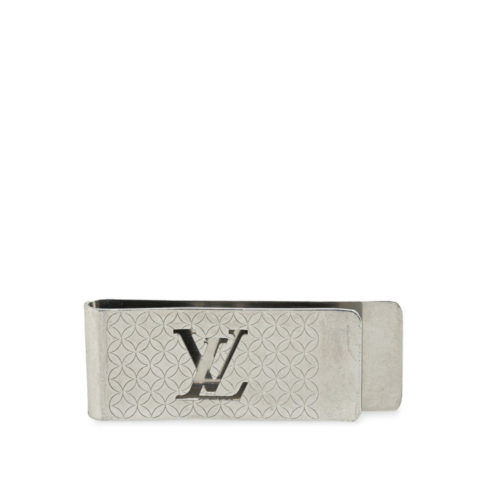 Louis Vuitton Pens Bier Champs Elysees Money Clip Bill Holder M65041 Silver Metal Women's LOUIS VUITTON