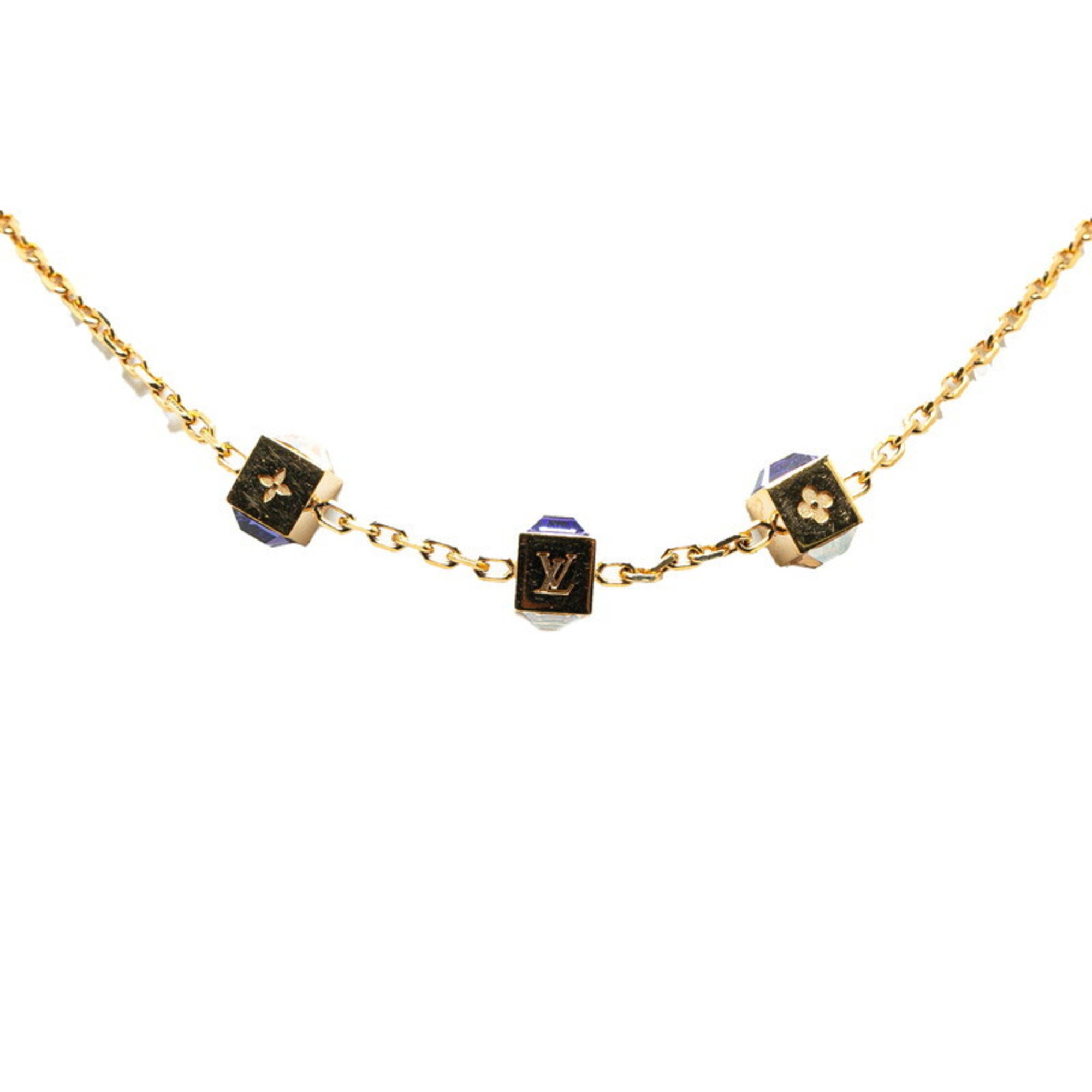 Louis Vuitton Collier Gamble LV motif necklace M65096 Gold Purple Plated Women's LOUIS VUITTON