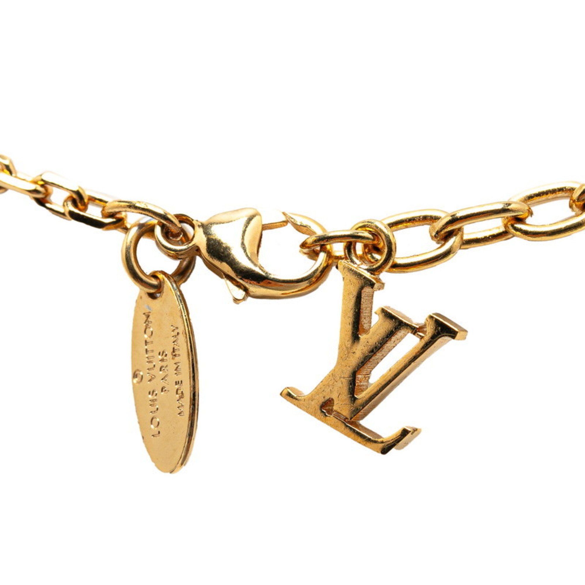 Louis Vuitton Collier Gamble LV motif necklace M65096 Gold Purple Plated Women's LOUIS VUITTON