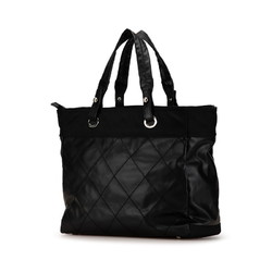 Chanel Coco Mark Paris Biarritz MM Handbag Tote Bag Black Leather Women's CHANEL