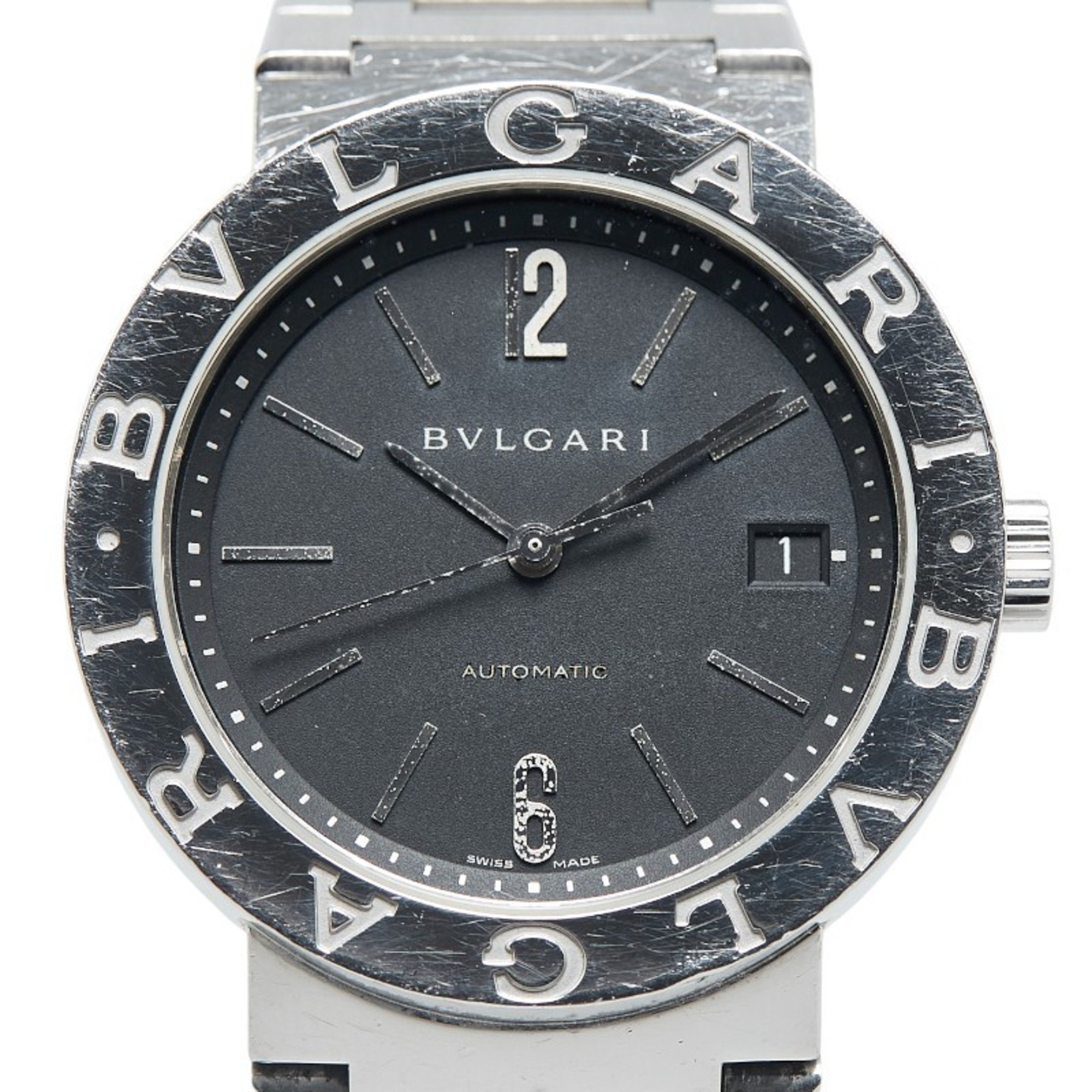 BVLGARI Watch BB38SS Automatic Black Dial Stainless Steel Men's