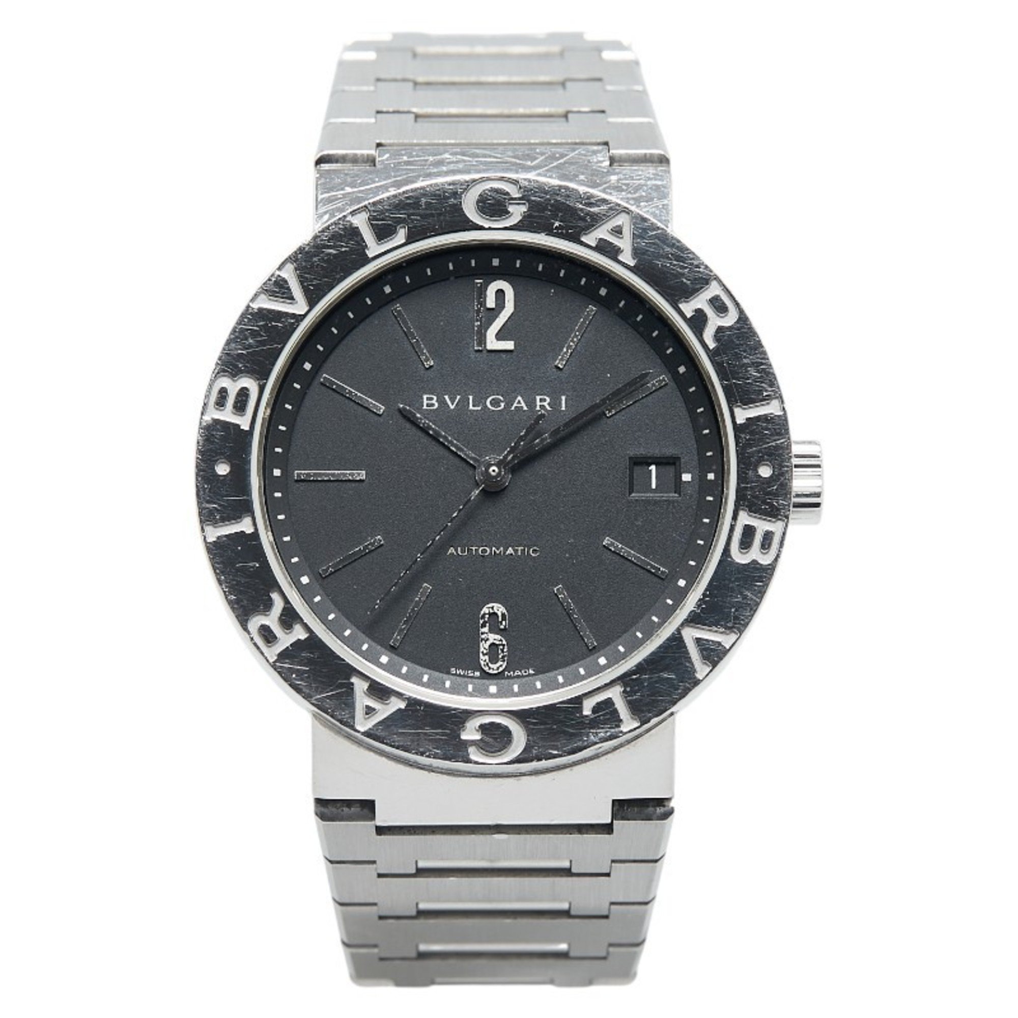 BVLGARI Watch BB38SS Automatic Black Dial Stainless Steel Men's