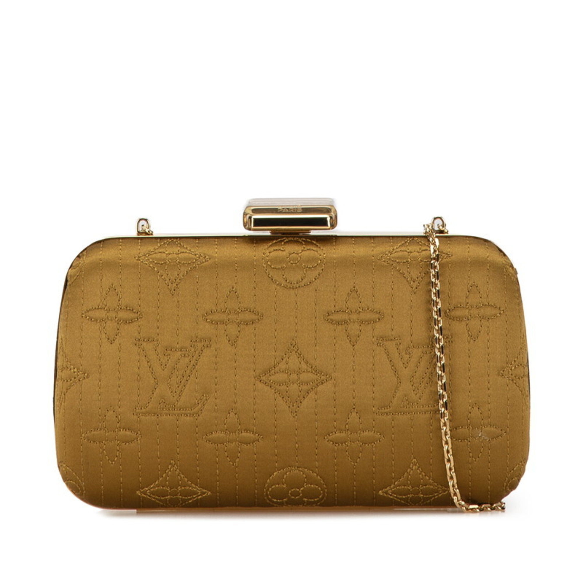 Louis Vuitton Monogram Motard Menodiaire Clutch Bag Chain Shoulder Gold Satin Women's LOUIS VUITTON