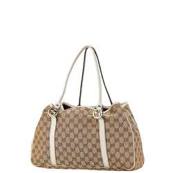 Gucci GG Canvas Double G Motif Shoulder Bag Tote 232957 Beige Pink Leather Women's GUCCI