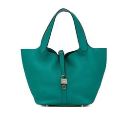 Hermes Picotin Lock MM Handbag Green Blue Taurillon Clemence Women's HERMES