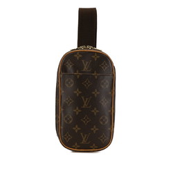 Louis Vuitton Monogram Pochette Ganjou Body Bag Waist M51870 Brown PVC Leather Women's LOUIS VUITTON