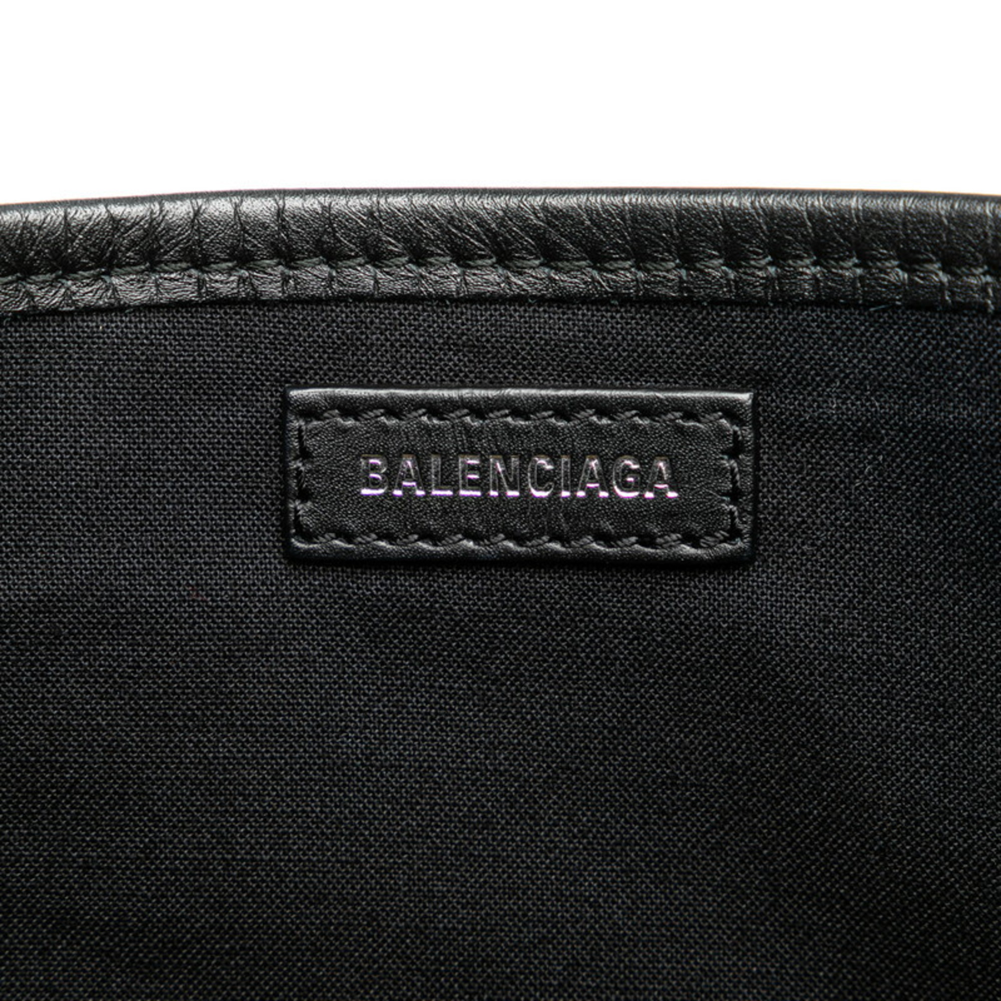 Balenciaga Navy Cabas S Leopard Handbag 339933 Brown Black Canvas Leather Women's BALENCIAGA