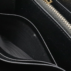 SAINT LAURENT PARIS YSL Yves Saint Laurent Monogram Round Long Wallet Leather Black 358094