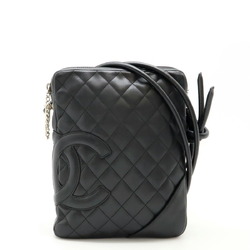 CHANEL Cambon Line Coco Mark Medium Pochette Shoulder Bag Black A25178