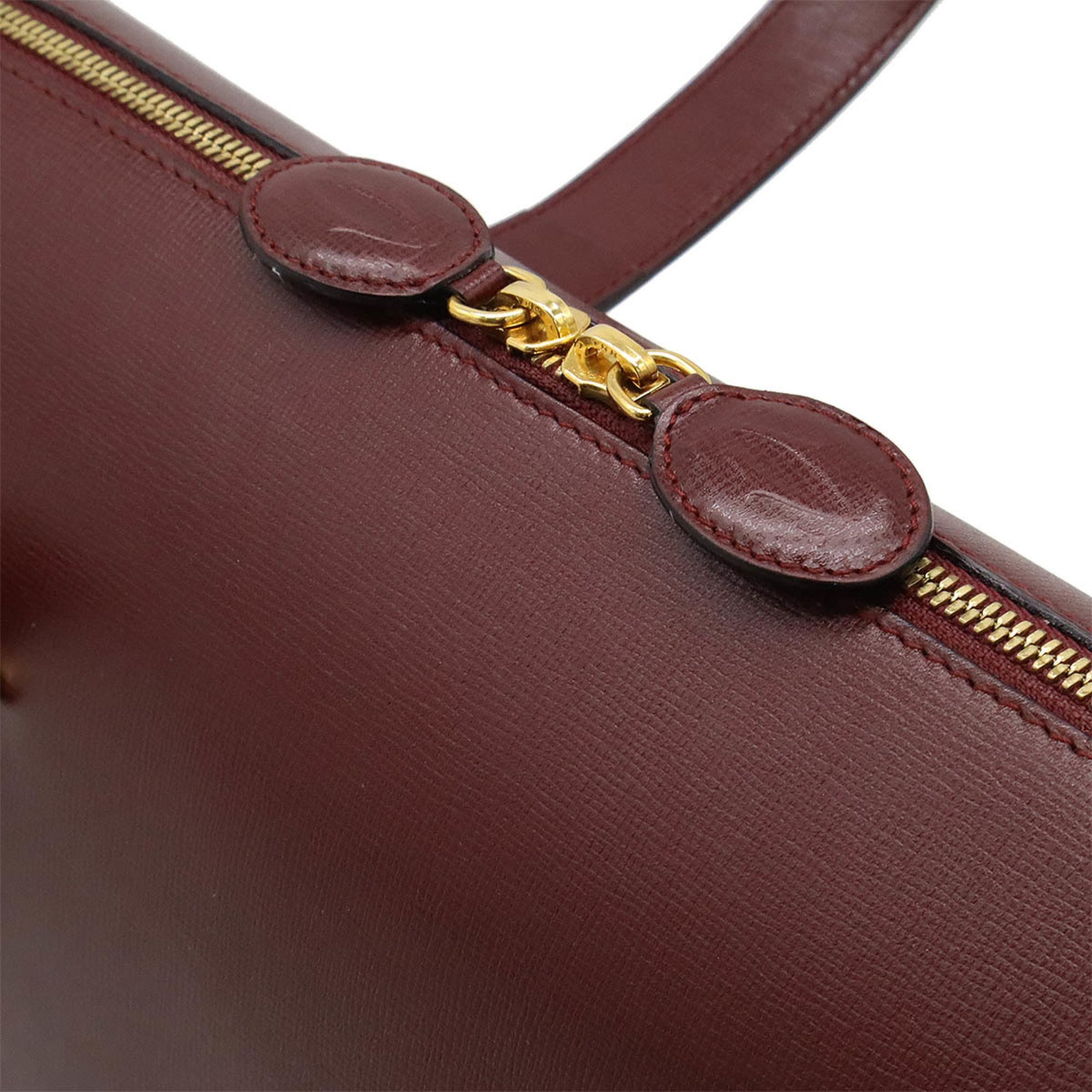 Cartier handbag, tote bag, shoulder leather, Bordeaux L1000217