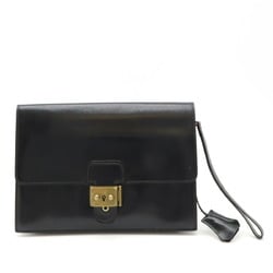 HERMES Hermes Pochette Jet Second Bag Clutch Box Calf Black ○P Engraved