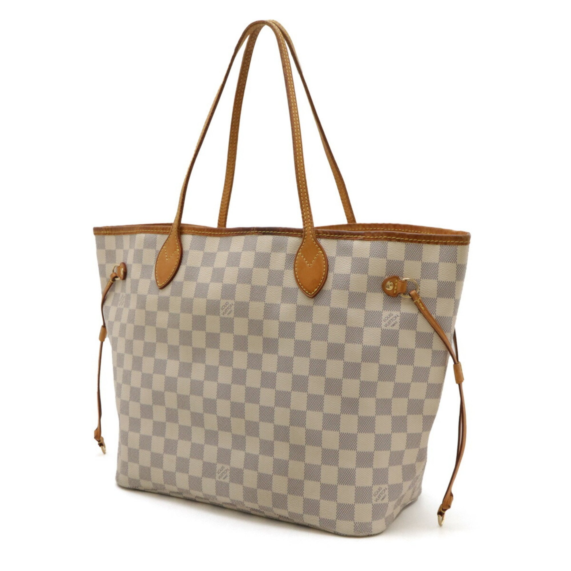 LOUIS VUITTON Damier Azur Neverfull MM Tote Bag Shoulder N51107