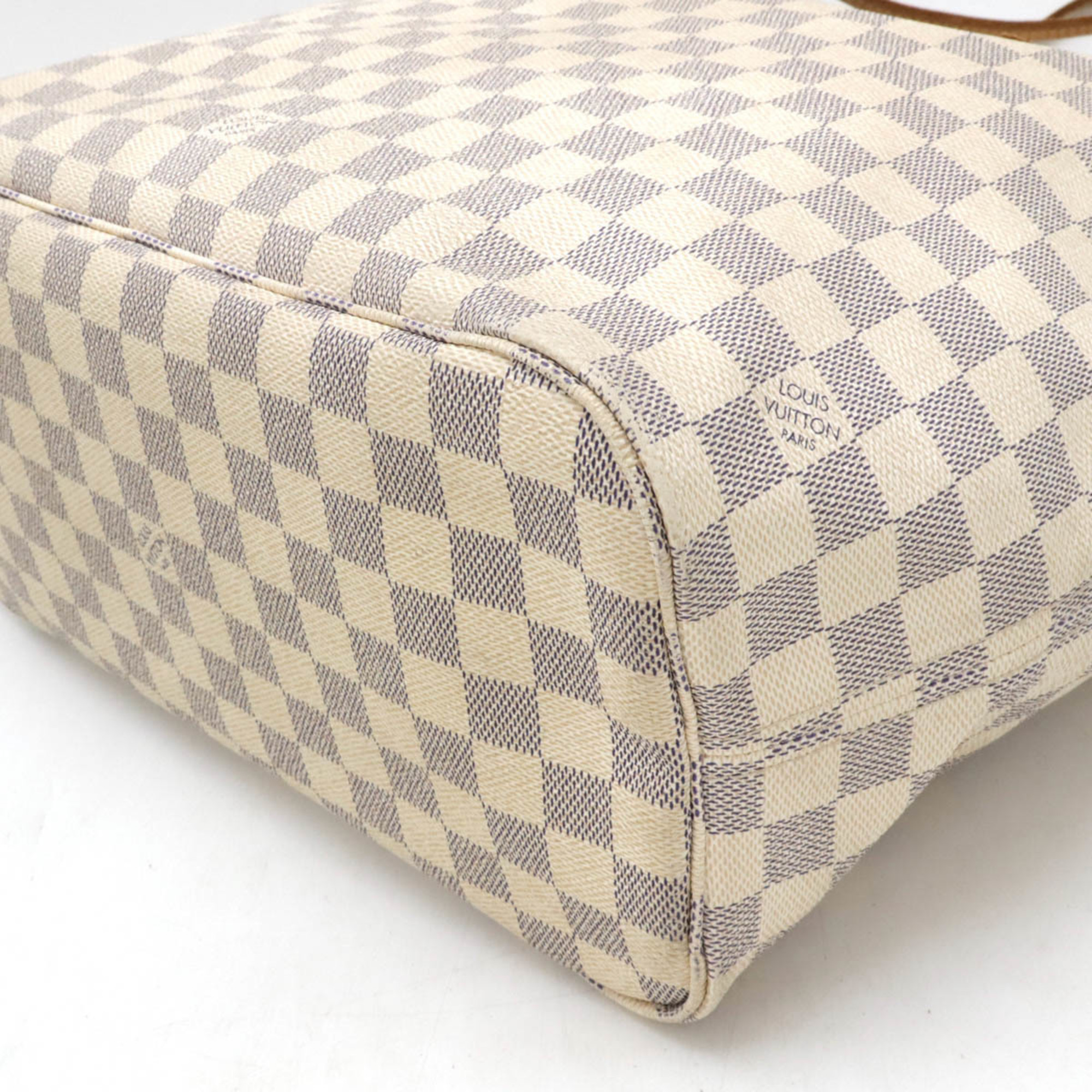 LOUIS VUITTON Damier Azur Neverfull MM Tote Bag Shoulder N51107