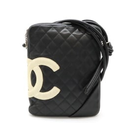 CHANEL Cambon Line Coco Mark Medium Pochette Shoulder Bag Black White A25178