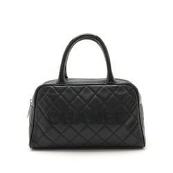 CHANEL Chanel Matelasse Handbag Boston Bag Patent Leather Black