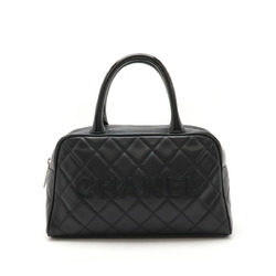 CHANEL Chanel Matelasse Handbag Boston Bag Patent Leather Black