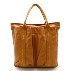 HERMES Caravan Vertical MM Tote Bag Large Veauderma Leather Camel Shoulder